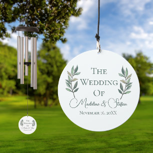 Chic Custom Eucalyptus Leaves Botanical Wedding Wind Chime