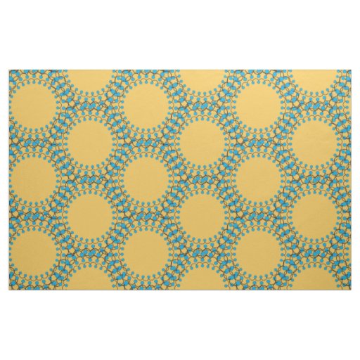 CHIC CUSTOM FABRIC_142 TRUQUOISE DOTS ON YELLOW FABRIC