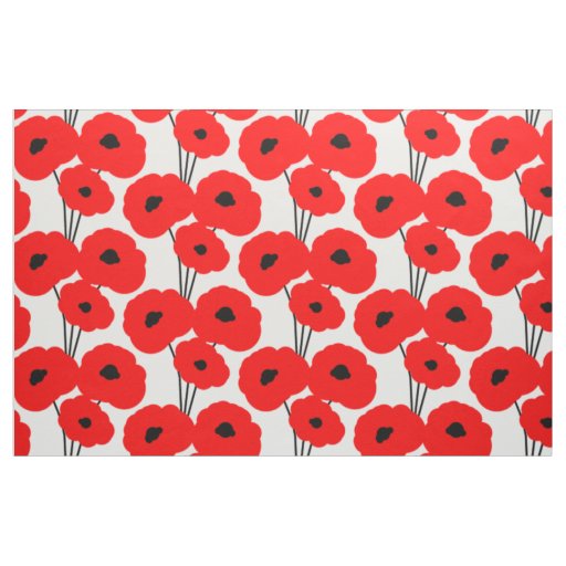 CHIC CUSTOM FABRIC_MOD 01 RED & BLACK POPPIES FABRIC