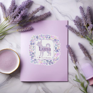 Chic Custom lavender chihuahua Silhouette Sticker
