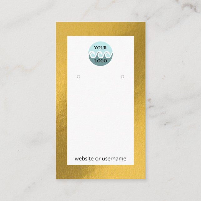 Chic custom logo gold frame earring display card (Front)