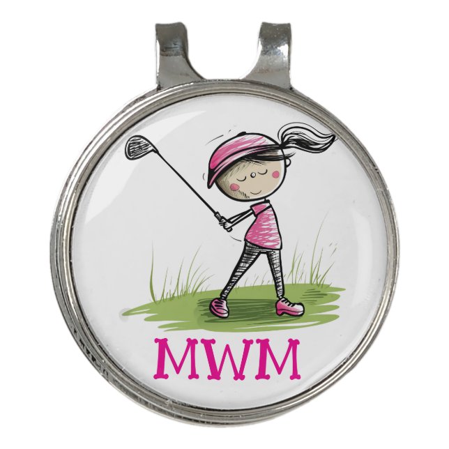 Chic & Custom – Monogram Hat Clip Ball Marker (Front)