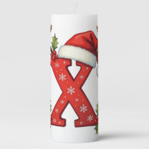 Chic custom Monogram initial X merry Christmas 