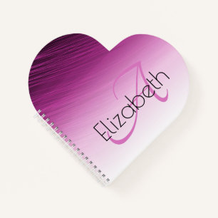 Chic Custom Name Monogram Purple Ombre Streaks Notebook