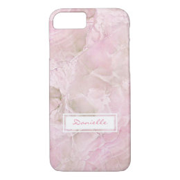 Chic Custom Pastel Pink Agate Marble Pattern iPhone 8/7 Case