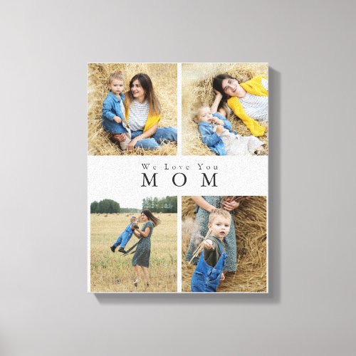 Chic Custom Personalized Photo Collage Mother Canvas Print