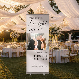 Chic Custom Photo Rehearsal Dinner Retractable Banner