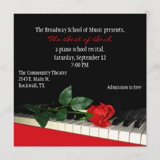 Chic Custom Piano Recital Invitation