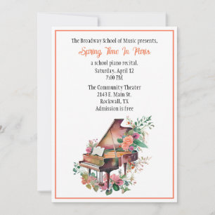 Chic Custom Piano Recital Invitation