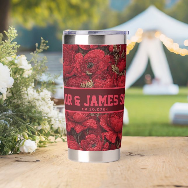 Chic Custom Ranunculus Insulated Tumbler For Weddi (Wedding)