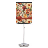 Chic Custom Watercolor Floral Pattern Table Lamp (Back)