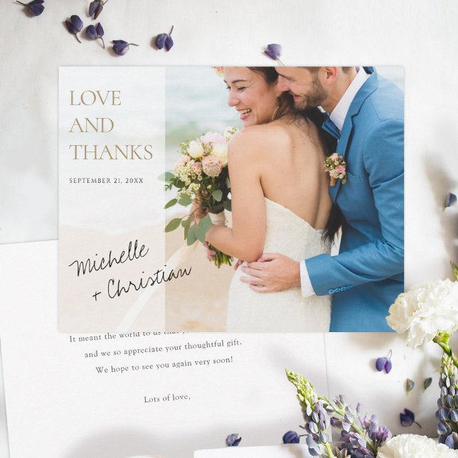 Chic Custom Wedding Thank You Card with Photo (Creator Uploaded)