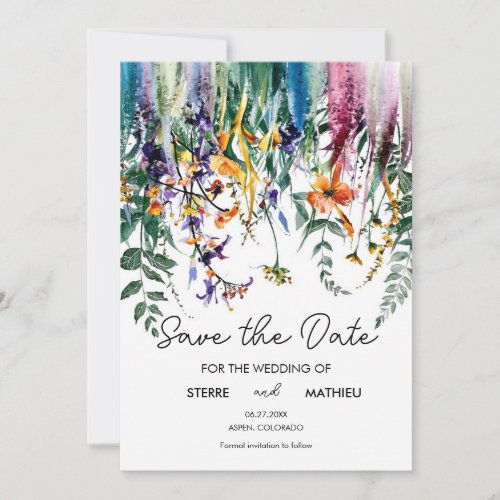 Chic Custom Wildflowers Save The Date