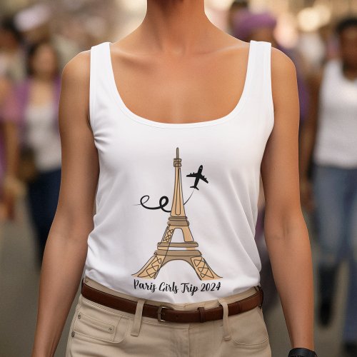 Chic Customizable Paris Eiffel Tower Girls Trip Tank Top