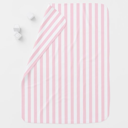 Chic Cute Light Pink and White Striped Baby Blanket