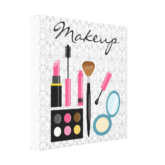 Chic Cute Makeup Kit Canvas Print