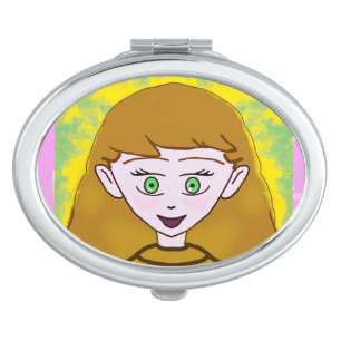 Chic Cute Merry Pink Geometric Compact Mirror