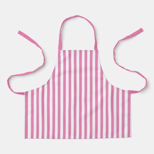 Chic Cute Pink and White Vertical Stripes Apron