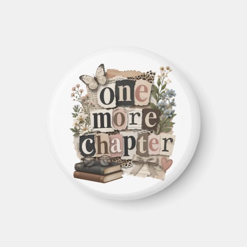 Chic cuteOne more chapter retro vintage booklover Magnet