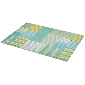 Chic Cutting Board: Daffodils, Faux-Patchwork Board
