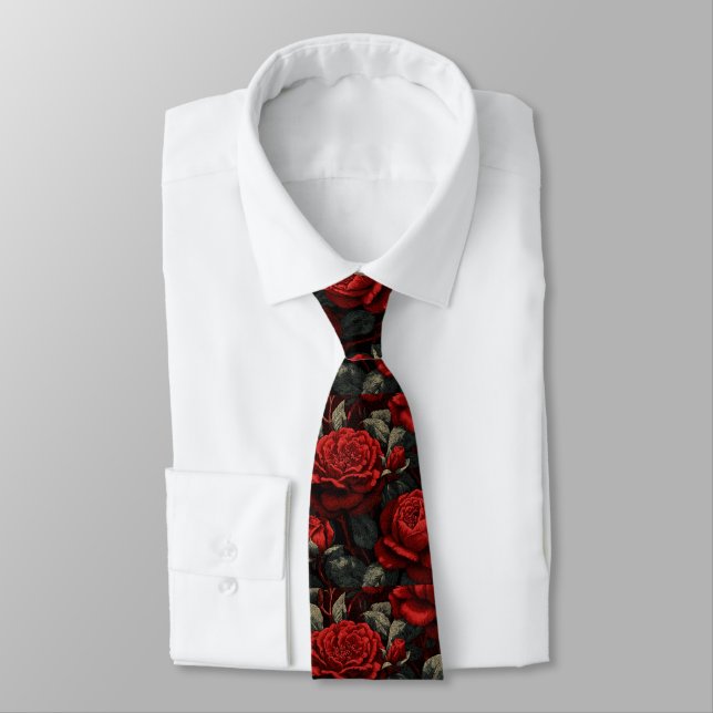 Chic Dads Day Gifts Gardenias Floral Neck Tie (Tied)