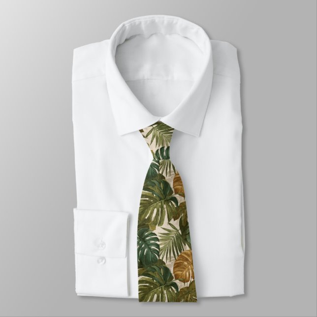 Chic Dads Fathers Day Gifts Tropical Flower Neck Tie (Tied)