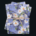Chic Daisies Periwinkles Floral Wrapping Paper Sheets<br><div class="desc">Chic white daisies,  periwinkles and leaves,  this wrapping paper is perfect for any gift-giving occasion - perfect for weddings,  bridal showers,  birthdays,  and baby showers.</div>