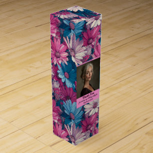 Chic Daisy 50Th Birthday Modern Wine Box