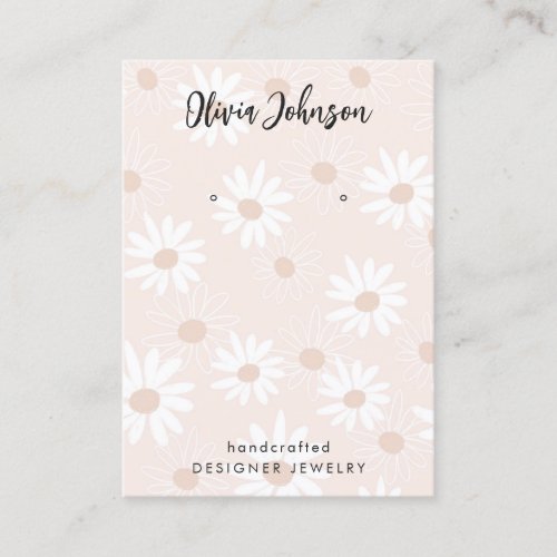 Chic Daisy Floral Pattern Jewelry Earring Display Business Card