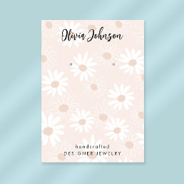 Chic Daisy Floral Pattern Jewelry Earring Display Business Card