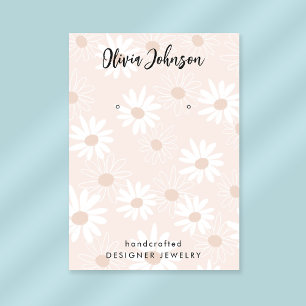 Chic Daisy Floral Pattern Jewelry Earring Display Business Card