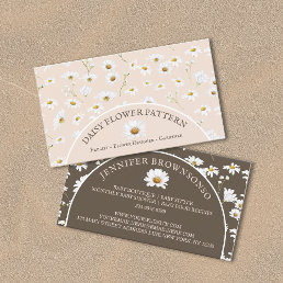 Chic Daisy Flower Pattern Botanical Baby Sitter Business Card