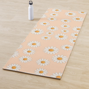 Chic Daisy Flower Pattern – Cute Floral Designe -  Yoga Mat