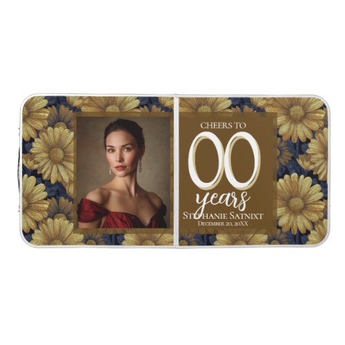 Chic Daisy Forty Birthday Celebration Beer Pong Table