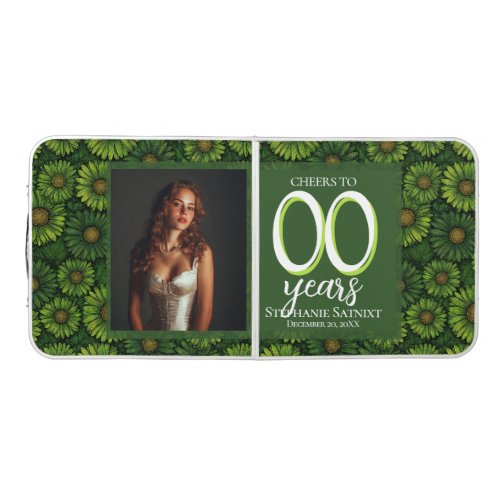 Chic Daisy Happy Birthday Custom Beer Pong Table