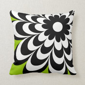 Chic Daisy Personalized Throw Pillow - Lime Green by mazarakes at Zazzle