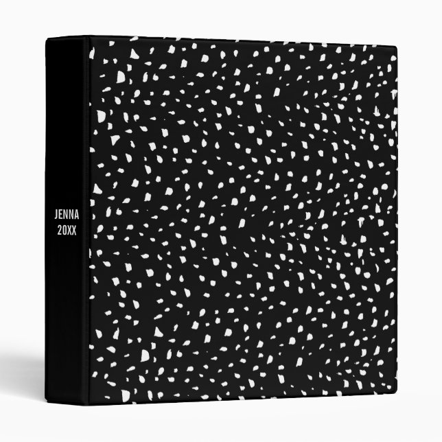 Chic Dalmatian Dots 3 Ring Binder (Front/Spine)