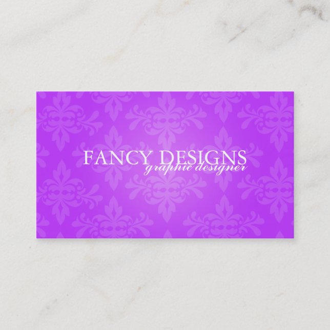 Chic Damask Business Card (Front)