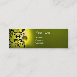 CHIC DAMASK GEM MONOGRAM yellow Mini Business Card