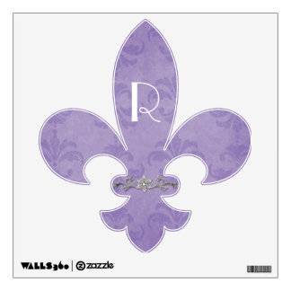 Chic Damask Monogram Fleur De Lis Wall Decal