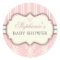 Chic Damask & Stripe Baby Shower Favor Sticker