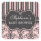 Chic Damask & Stripe Baby Shower Favor Sticker