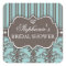 Chic Damask & Stripe Bridal Shower Favor Sticker