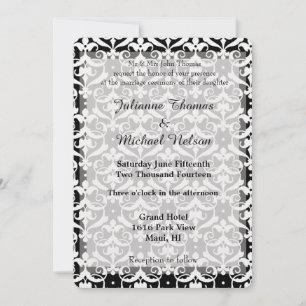 Chic Damask Wedding Invitation