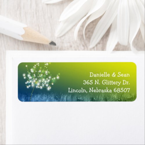 Chic Dandelion Green Wedding Return Address Label