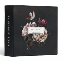 Chic Dark Floral Bouquet Personalized 3 Ring Binder Chic Dark Floral Bouquet Personalized 3 Ring Binder