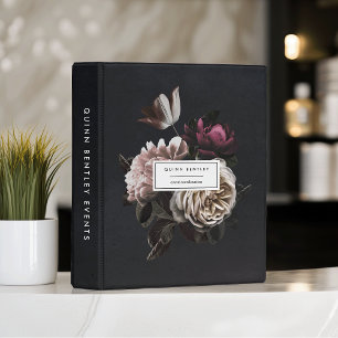 Chic Dark Floral Bouquet Personalized Mini Binder