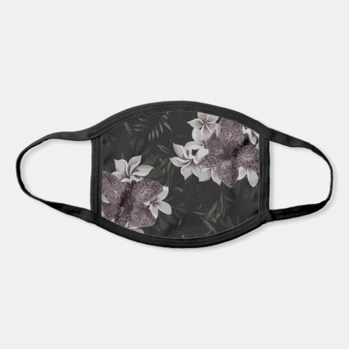 Chic Dark Floral Print Face Mask