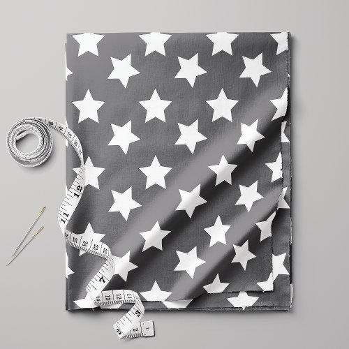 Chic Dark Gray Stars Space Pattern Fabric