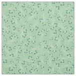 Chic Dark Green and White Shamrocks on Pale Green Fabric